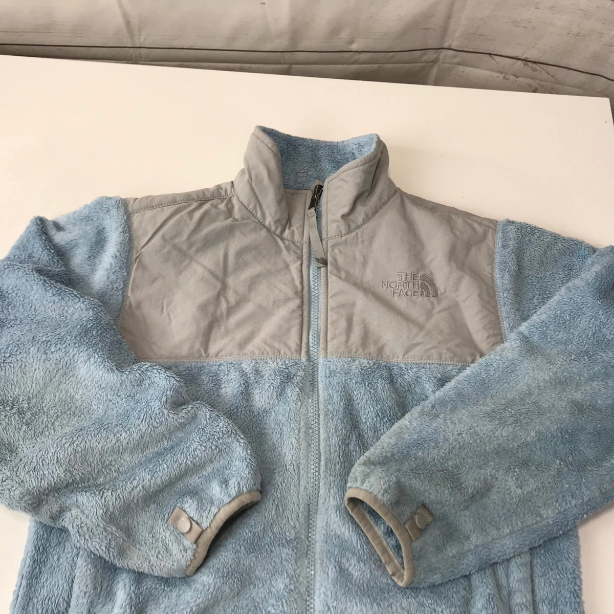 The North Face Jacket Girls Medium Fuzzy Fleece Blue Soft Coat TNF