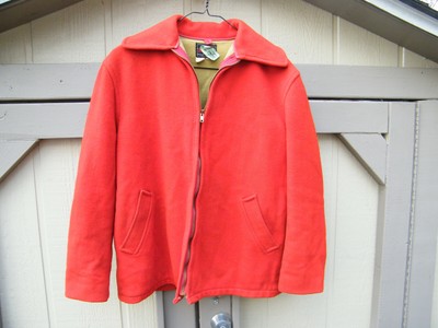 Red Wool Hunting Coat Jacket Size 