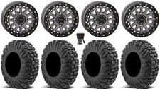 System 3 SB-6 15" Wheels Gunmetal (4+3) 32" MotoVator Tires RZR Turbo S / RS1