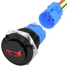 DaierTek 12V 16MM Marine Horn Switch Red LED Lighted Button