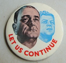 Lyndon Johnson LBJ 1964 Kennedy campaign pin button political