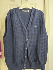 MEN'S Golf Navy Blue SWEATER VEST XL Made In USA Friends Outlander 90's