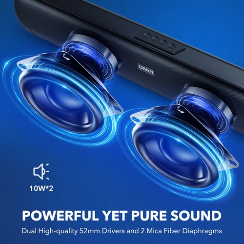 Soundbar do PC Bezprzewodowy soundbar USB Bluetooth Komputer Głośnik AUX FM DHL - Zdjęcie 8 z 14