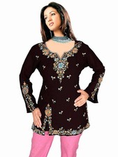 Black long sleeves Kurti/Tunic with designer embroidery work