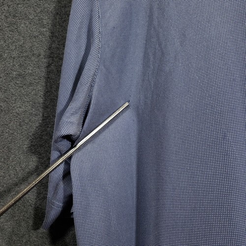 Gran Sasso Button Up Shirt Mens XL Blue Viscose Knit Short Sleeve Vintage - Picture 8 of 10