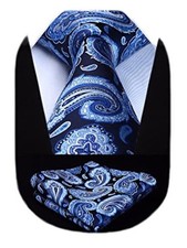 Ties for Men Paisley Floral Tie Handkerchief Classic Woven Business