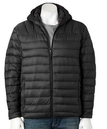 Hemisphere Hooded Down Packable Puffer Jacket Black L NWT $140