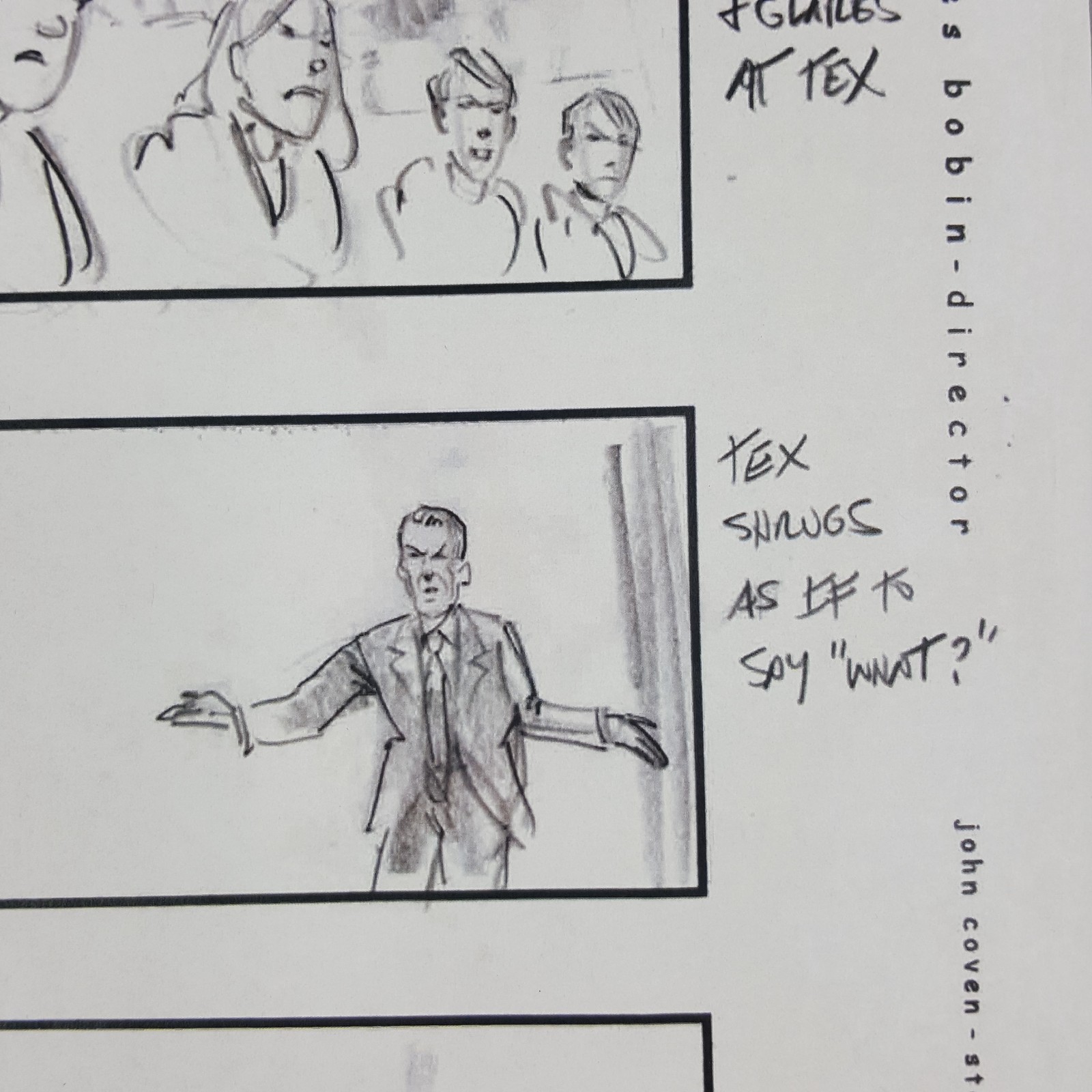 Image 7 of The Muppets (2011) - Production Used Storyboard, Audience Glares at Tex, COA