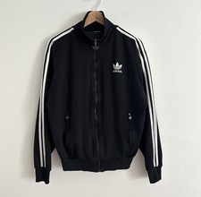 Vintage Adidas Originals Track Jacket Mens Medium Black White Full Zip Up Retro