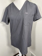 Figs Catarina One Pocket Scrub Top Shirt Gray Women's Size Small
