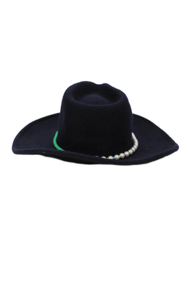 Terez & Elisie Frieda Women's Pearl Embellish Wide Rim Western Hat Navy Blue - Image 3 of 4