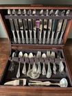 Wallace Rose Point Sterling Silver Dinner Flatware 110 Piece Set Service for 12