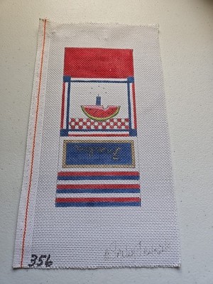 Freedom Needlepoint PURSE - VTG Handpainted NP Canvas Sandy Jenkins - 7x3.5''