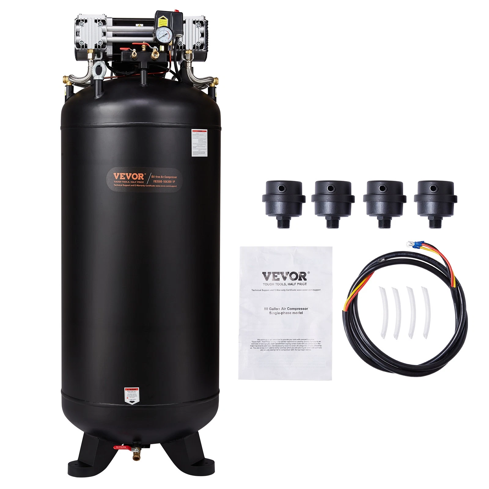 Uimoso 80 Gallon Air Compressor 6.5HP 15.5 SCFM@90 PSI 145PSI Oil Free Review