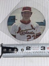 Vintage Button Pin Ted Simmons St Louis Cardinals Baseball Signature Headshot