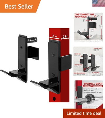 #ad Ultimate Power Rack J Hooks Set – Supports 1000 lbs Easy Height Adjustments $53.99