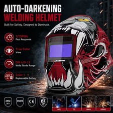 ARCCAPTAIN Auto-Darkening Welding Helmet Large 3.86" x 1.69" Screen, 1/1/1/1