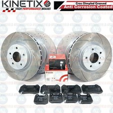 Für Nissan 350Z Infiniti G35 Vorne Heck Noppen-Rillen-Bremsscheiben Brembo Pads