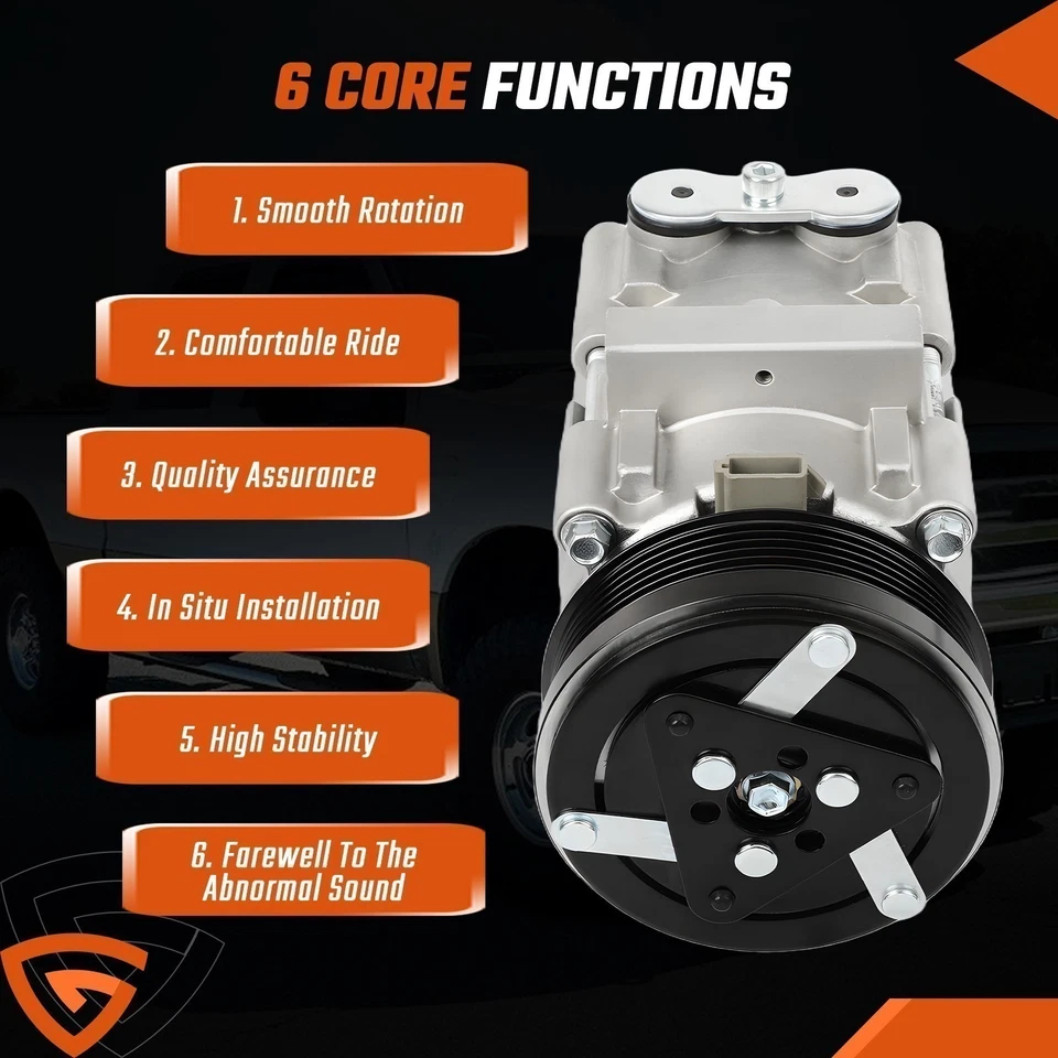 Compresor de aire acondicionado 101290C para Ford F-150 F-250 F-350 F-450 97-04 4,2 L/4,6 L/5,4 L Foto 4 de 4