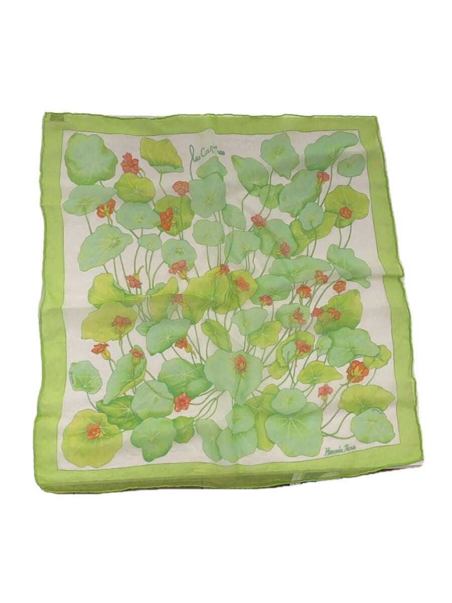 RARE HERMES Silk Scarf Green Allover Petit Carre 40 Ladies