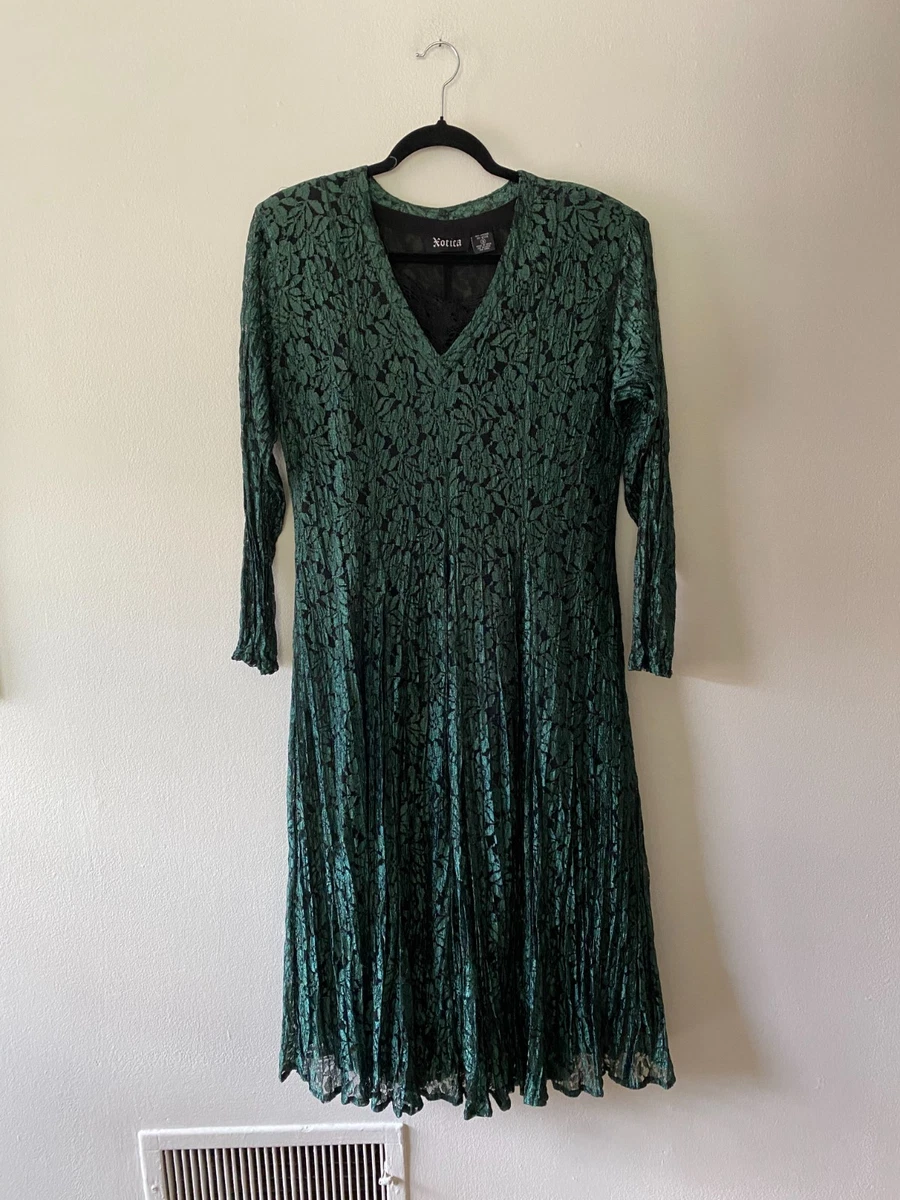 army green lace dress Olive Illusion Neckline Lace Maxi Dress Small main image 1