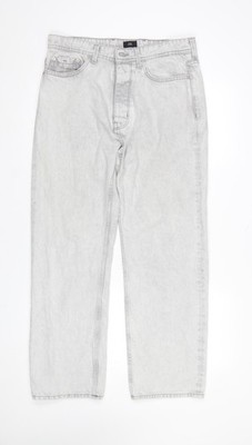 River Island Herren Grau Straight Leg Denim Jeans 32S