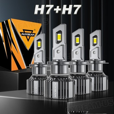 AUXBEAM H7 H7 LED Headlight High Low Beam For Mercedes Benz E350 2006 2007-2013