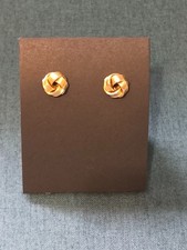 Vintage Gold Tone Infinity Knot Pierced Stud Earrings