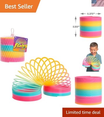 Vibrant 5-Inch Rainbow Slinky - Classic Walking Spring Toy for Kids Ages 5+