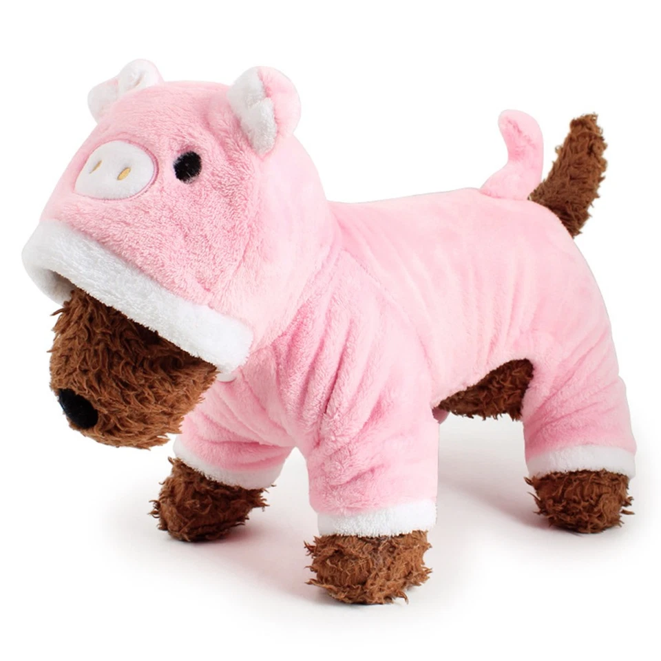  Funny Pet Dog Cat Clothes for Halloween Christmas Dress Up Cosplay Pink Pig - - Image 3 of 4