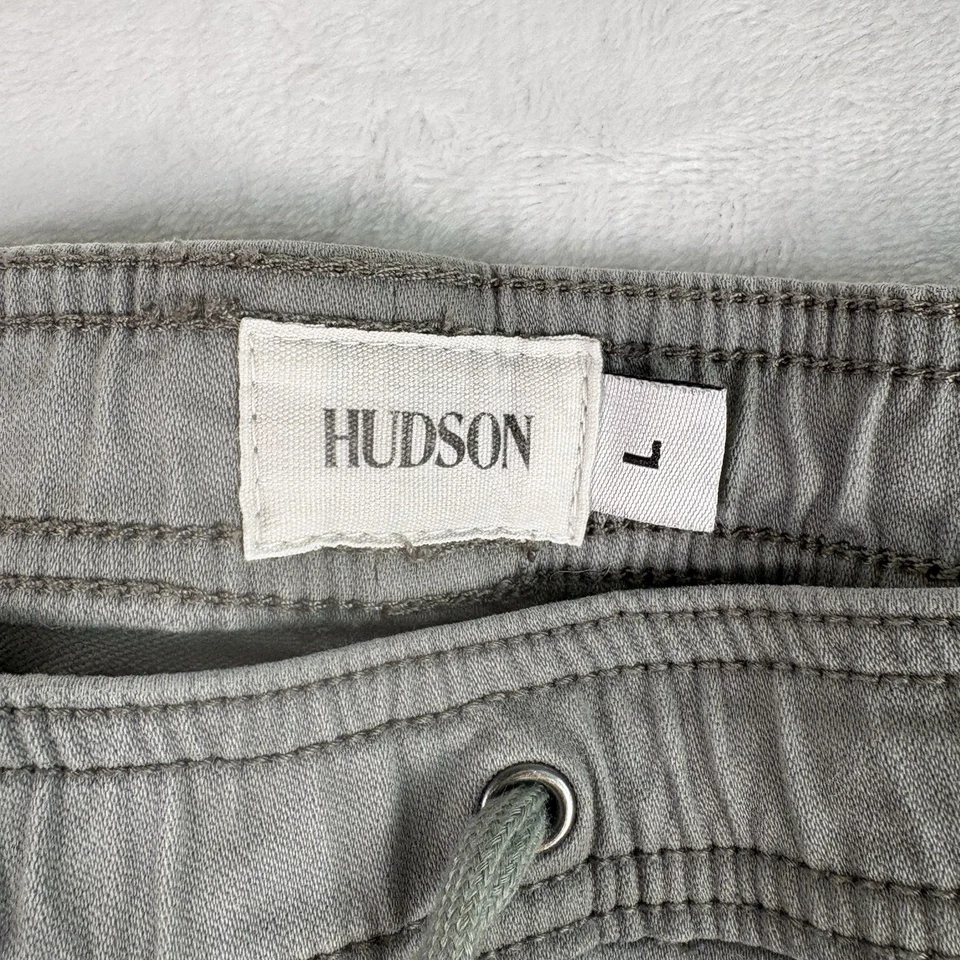 HUDSON 慢跑裤男式大码军绿色抽绳弹力休闲版型 — 第 2/4 张图片