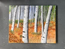 Original Acrylic Painting Stretched Canvas 16”x 20”, landscape, Ready to hang