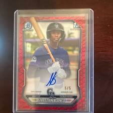 2026 Bowman Chrome 1st Bowman Auto Sebastian Blanco CPA-SB Red 5/5 Rockies