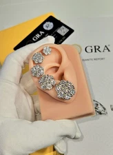 Moissanite Clustered Flower Earrings 925 Sterling Silver, 6mm-19mm VVS D1 Moissy