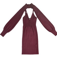 Love Always by FCT Long Sleeve Knit V-Neck Mini Sweater Dress NWT