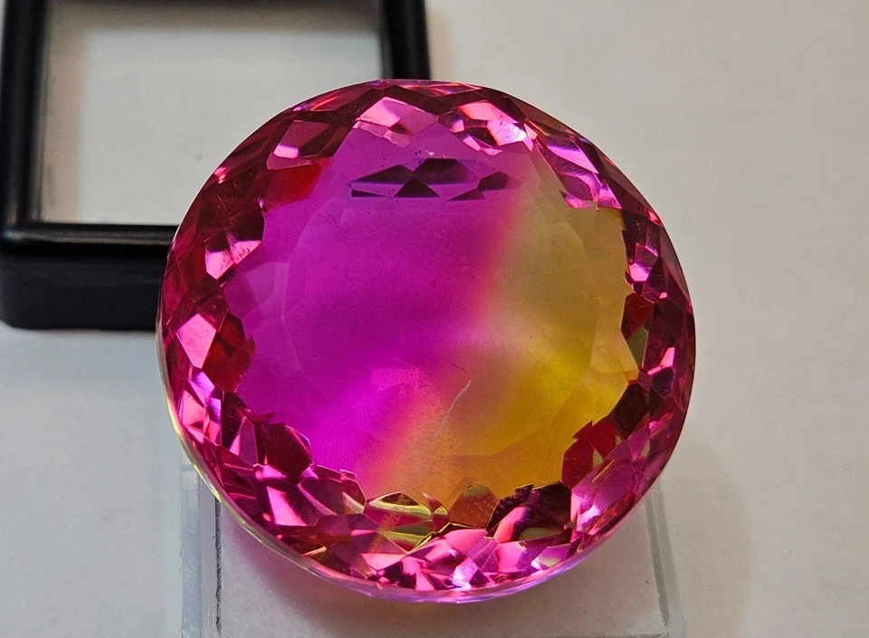 Bi-Color Tourmaline Round Cut 81-83 Ct Natural Loose For Pendant Making Gemstone - Image 2 of 4