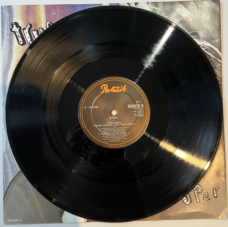 Cyndi Lauper - True Colors-  3 Track 12'' VINYL Single 1986 Portrait/CBS  VG+ - Image 4 of 4