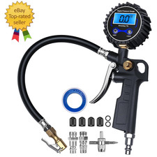 Digital Tire Pressure Gauge With Inflator 3-250 Psi Heavy Duty Air Compressor A Digital Tire Pressure Gauge With Inflator 3-250 Psi Heavy Duty Air Compressor A