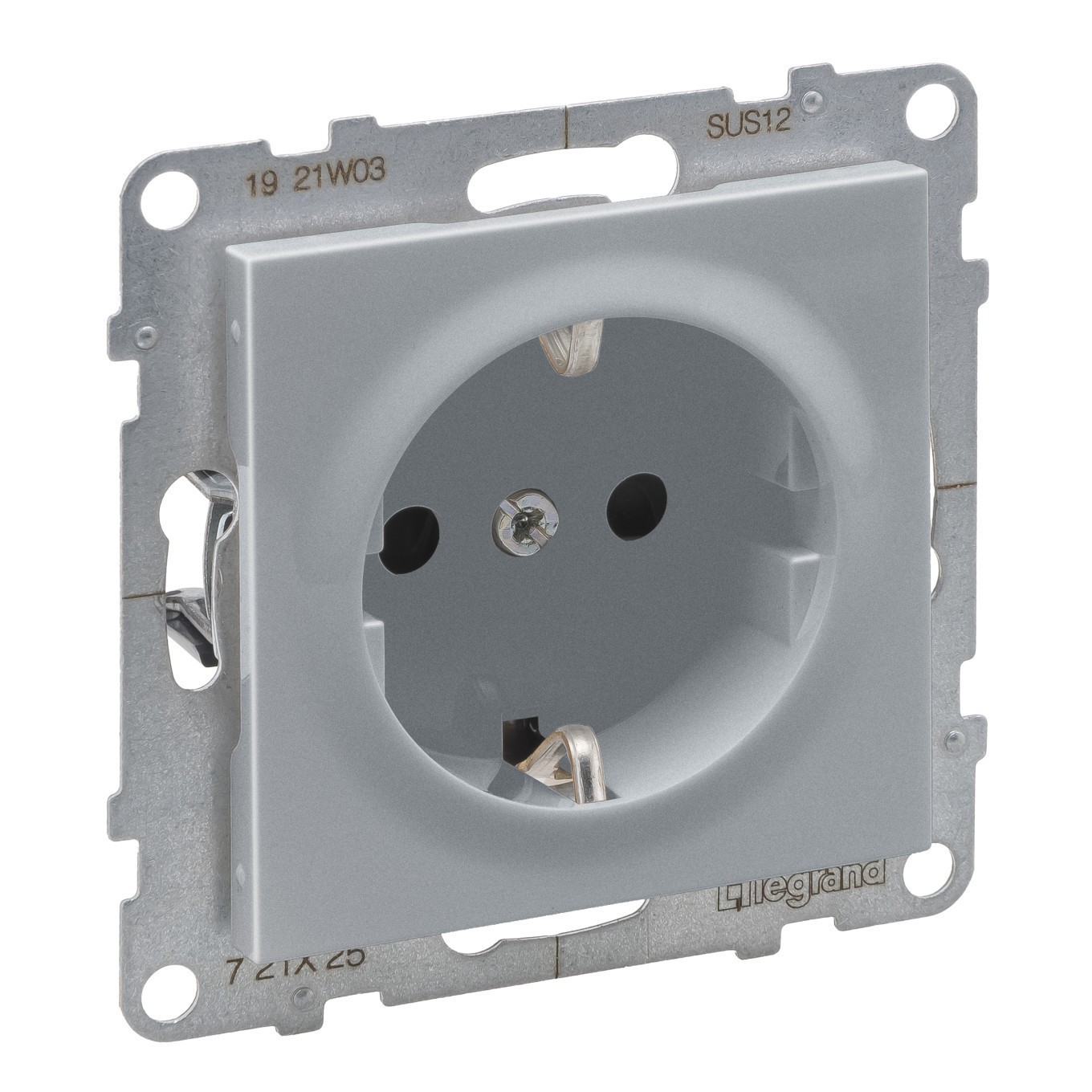 Schuko socket 2P + Z aluminium 16A 250V terminals Suno 721325