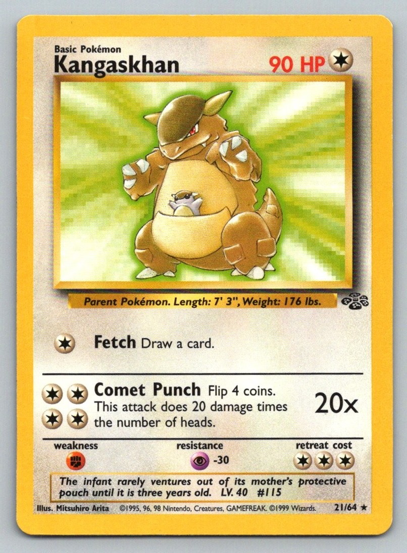 Kangaskhan #21/64 Unlimited Jungle (Mitsuhiro Arita) Pokemon Card - LP