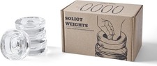4-Pack of Fermentation Glass Weights, Easy Grip Handle for Wide Mouth Mason Jars