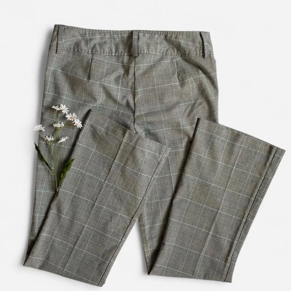 Pantalones a cuadros grises tiro bajo vintage Foto 2 de 4