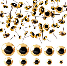 100Pcs Yellow Glass Eyes Kits 3Mm to 12Mm Assorted Sizes for Crafts Needle Felti