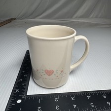 VTG Corning Ware Cup Coffee Cup Mug Forever Yours Cream, Pink Heart Flowers