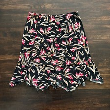 Vintage 90s IN Studio Floral Skirt Asymmetrical Hem Pull On Boho Fairycore Y2K