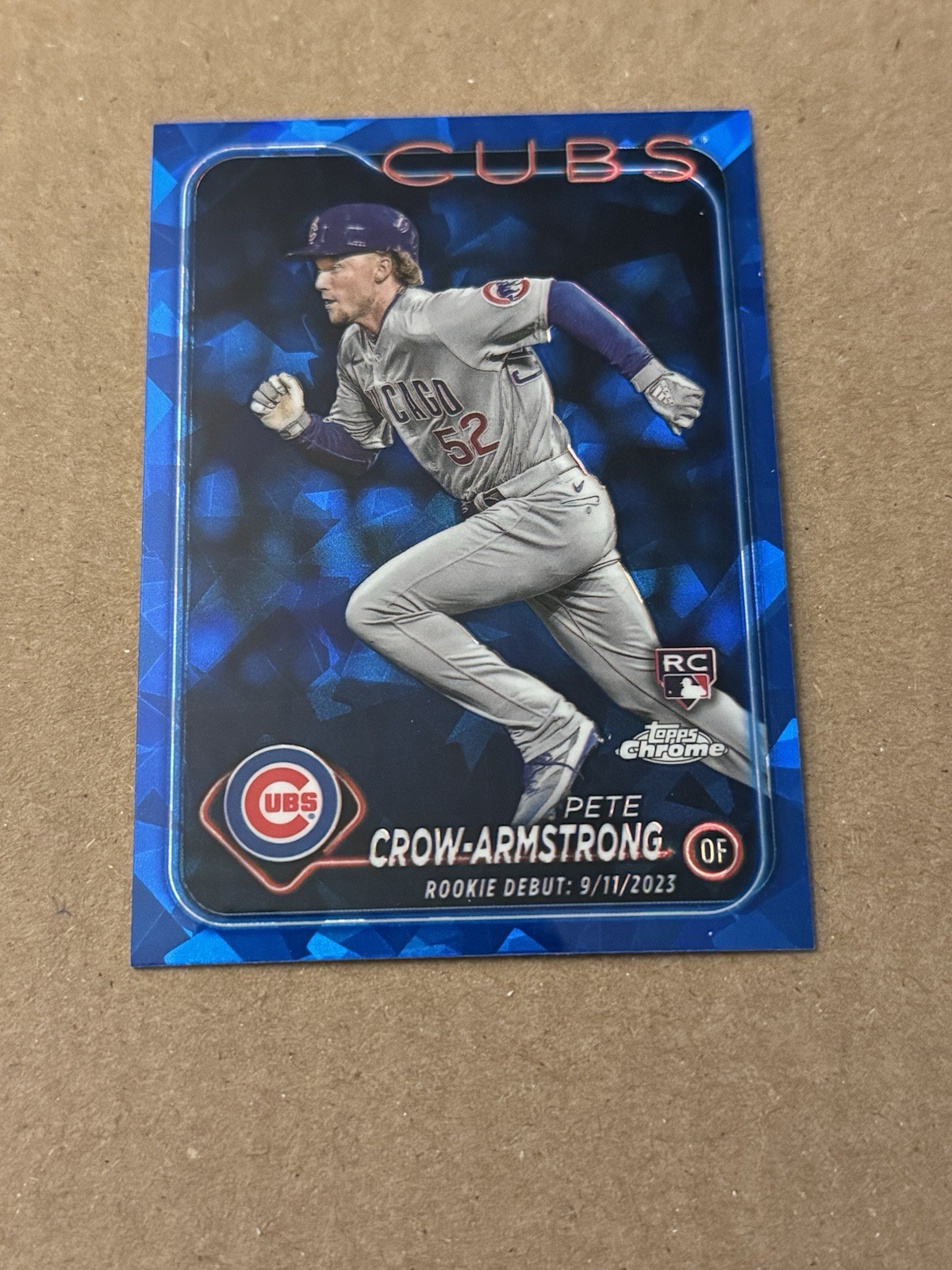 2024 Topps Chrome Update Sapphire Pete Crow Armstrong RC MLB Debut