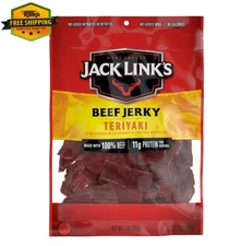 Jack Link's Teriyaki Beef Jerky – 100% Beef, 11g Protein per Serving, 5 oz