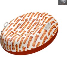 Large 48" Inflatable Bacon Snow Tube - Ideal for Thrill-Seeking Snow Lovers
