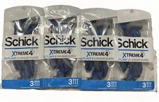 4 Packs: Schick Xtreme 4 Outlast Razor Disposable 4 Blade Razors for Men, 3ct