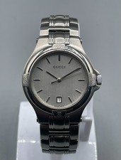 GUCCI 9040M Silver Dial Quartz Date W/R 30M Unisex Watch